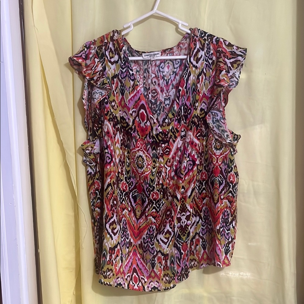 Christian Siriano Multicolor Patterned Blouse